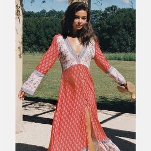 Arnhem June Tea Maxi Dress in Salsa - Size Medium